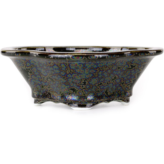 Mokko black bonsai pot by Heian Kosen - 153 x 140 x 53 mm