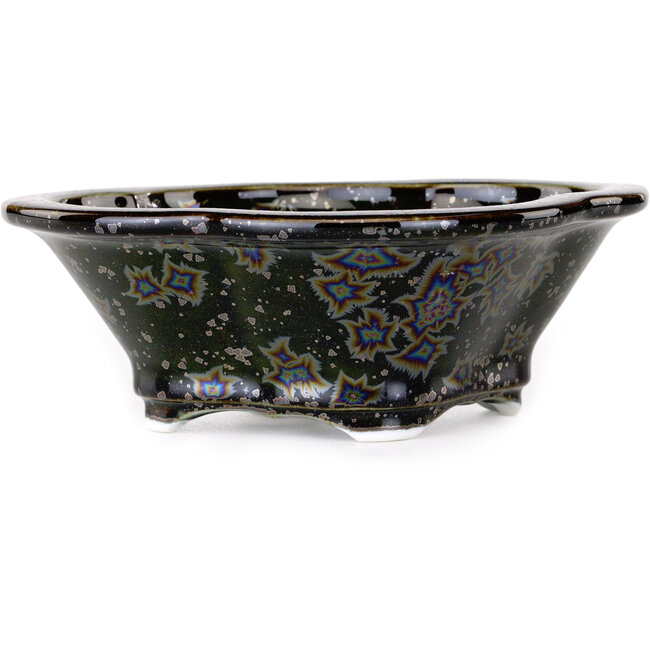 Mokko black bonsai pot by Heian Kosen - 153 x 140 x 53 mm