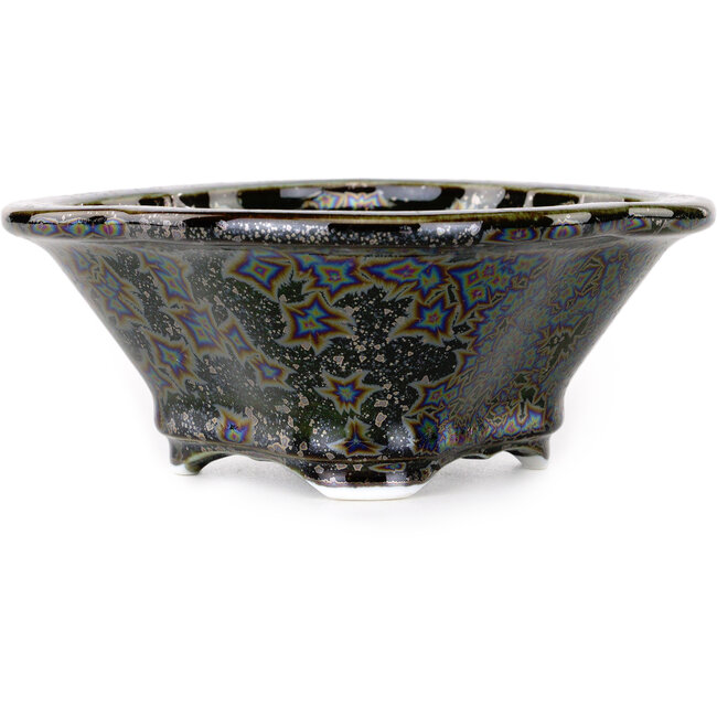 Mokko black bonsai pot by Heian Kosen - 153 x 140 x 53 mm