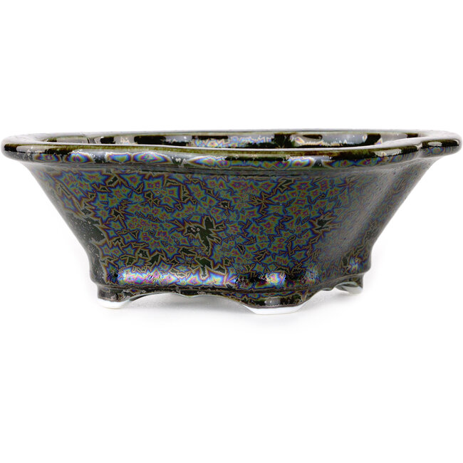Mokko black bonsai pot by Heian Kosen - 153 x 140 x 53 mm