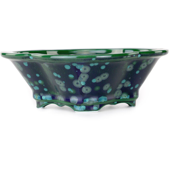 Vaso bonsai Mokko verde e blu di Heian Kosen - 170 x 157 x 60 mm