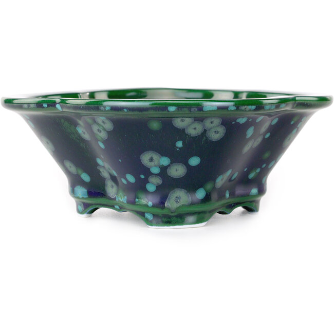 Vaso bonsai Mokko verde e blu di Heian Kosen - 170 x 157 x 60 mm