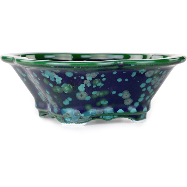 Vaso bonsai Mokko verde e blu di Heian Kosen - 170 x 157 x 60 mm