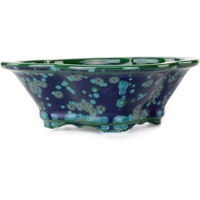 Vaso bonsai Mokko verde e blu di Heian Kosen - 170 x 157 x 60 mm