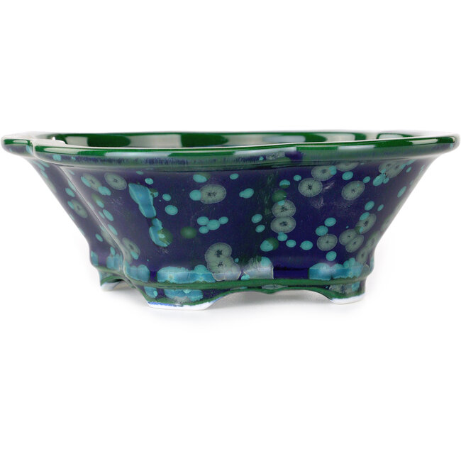 Maceta para bonsái Mokko verde y azul de Heian Kosen - 170 x 157 x 60 mm