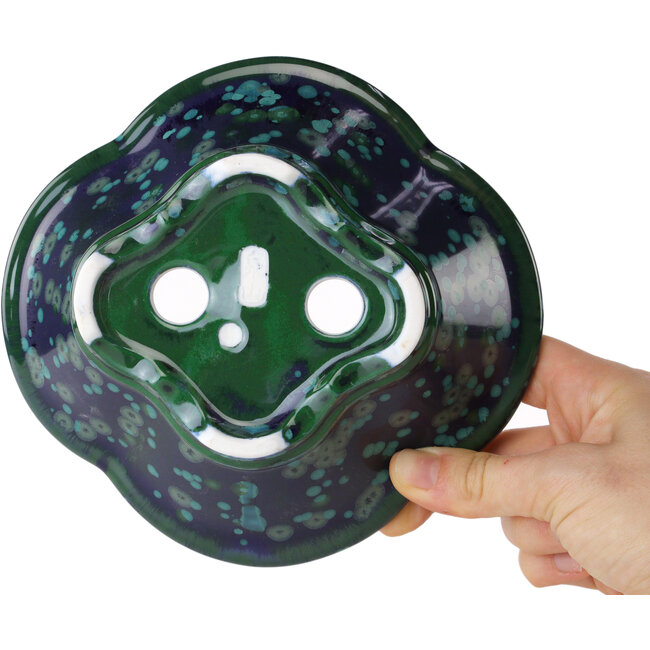 Vaso bonsai Mokko verde e blu di Heian Kosen - 170 x 157 x 60 mm