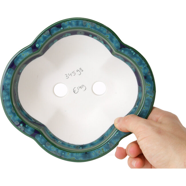 Maceta para bonsái Mokko verde y azul de Heian Kosen - 170 x 157 x 60 mm