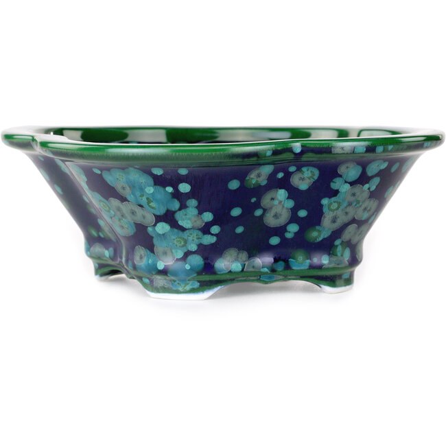 Mokko groene en blauwe bonsaipot van Heian Kosen - 170 x 157 x 60 mm