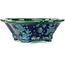 Mokko groene en blauwe bonsaipot van Heian Kosen - 170 x 157 x 60 mm