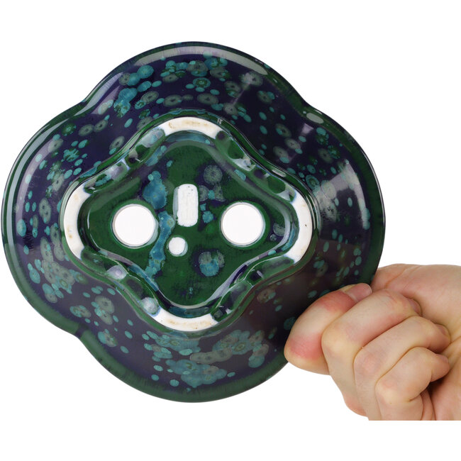 Mokko groene en blauwe bonsaipot van Heian Kosen - 170 x 157 x 60 mm