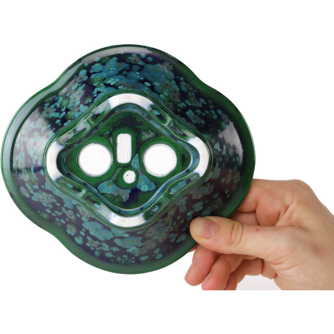 Maceta de bonsái Mokko verde y azul de Heian Kosen - 153 x 140 x 53 mm