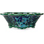 Mokko groene en blauwe bonsaipot van Heian Kosen - 153 x 140 x 53 mm