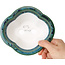 Maceta de bonsái Mokko verde y azul de Heian Kosen - 153 x 140 x 53 mm