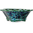 Mokko groene en blauwe bonsaipot van Heian Kosen - 153 x 140 x 53 mm