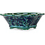 Mokko groene en blauwe bonsaipot van Heian Kosen - 153 x 140 x 53 mm