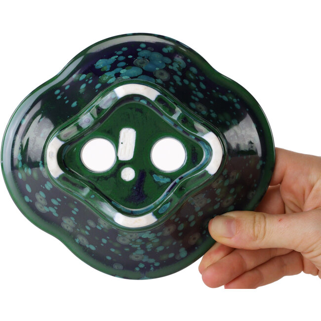 Vaso bonsai Mokko verde e blu di Heian Kosen - 153 x 140 x 53 mm