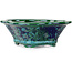 Maceta de bonsái Mokko verde y azul de Heian Kosen - 153 x 140 x 53 mm