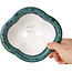 Maceta de bonsái Mokko verde y azul de Heian Kosen - 153 x 140 x 53 mm