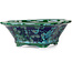 Mokko groene en blauwe bonsaipot van Heian Kosen - 153 x 140 x 53 mm