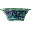 Maceta de bonsái Mokko verde y azul de Heian Kosen - 153 x 140 x 53 mm