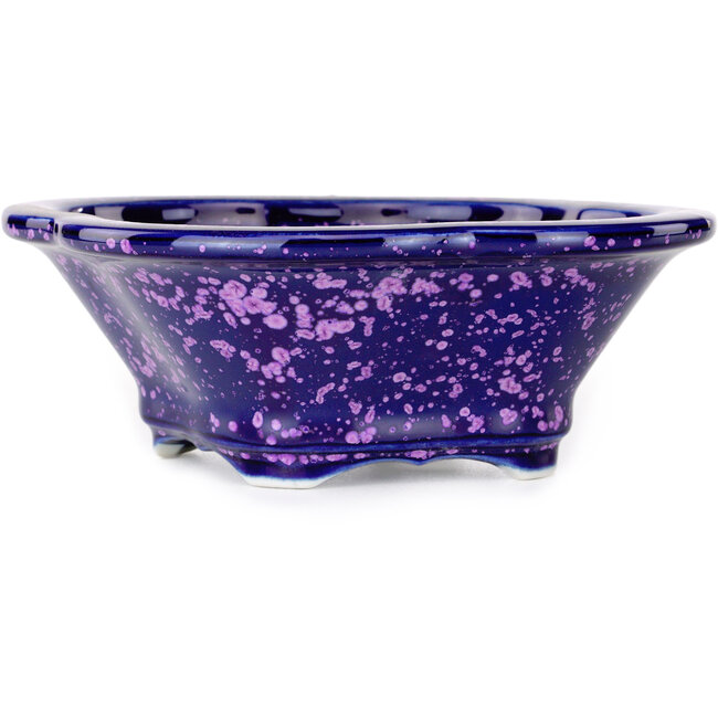 Mokko purple bonsai pot by Heian Kosen - 153 x 140 x 53 mm