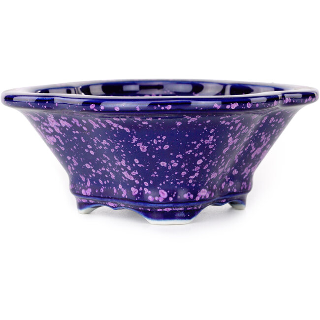 Mokko purple bonsai pot by Heian Kosen - 153 x 140 x 53 mm