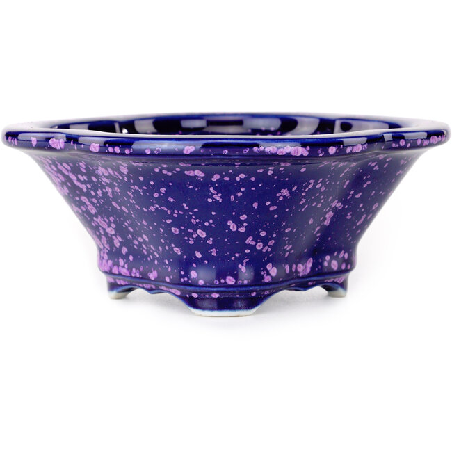 Mokko purple bonsai pot by Heian Kosen - 153 x 140 x 53 mm