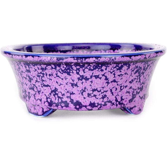 Oval purple bonsai pot by Heian Kosen - 180 x 142 x 52 mm