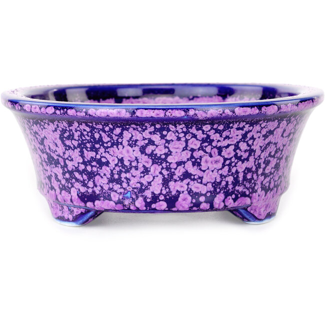 Pot à bonsaï ovale violet par Heian Kosen - 180 x 142 x 52 mm