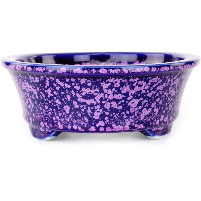 Oval purple bonsai pot by Heian Kosen - 180 x 142 x 52 mm