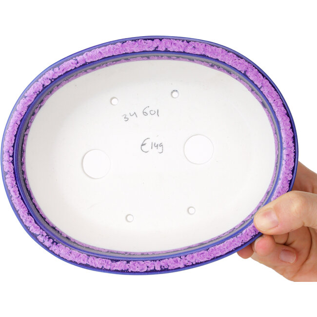 Maceta ovalada para bonsái violeta de Heian Kosen - 180 x 142 x 52 mm