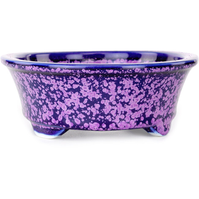 Oval purple bonsai pot by Heian Kosen - 180 x 142 x 52 mm