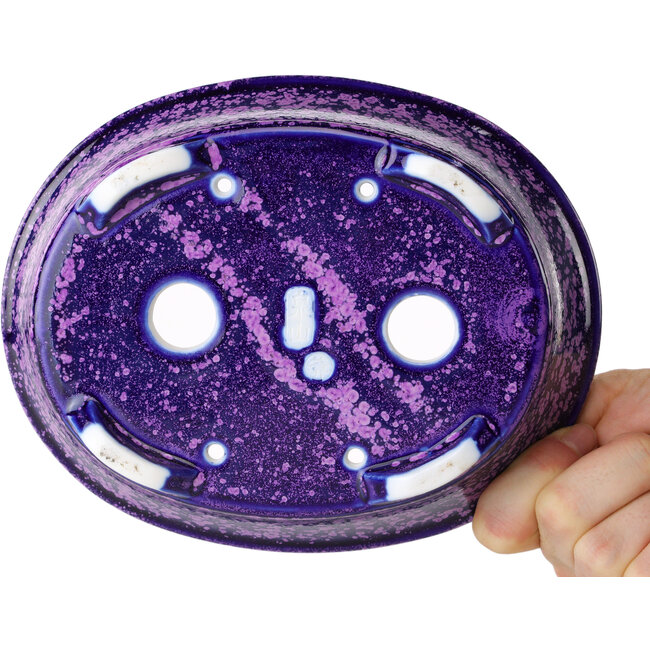 Maceta ovalada para bonsái violeta de Heian Kosen - 180 x 142 x 52 mm
