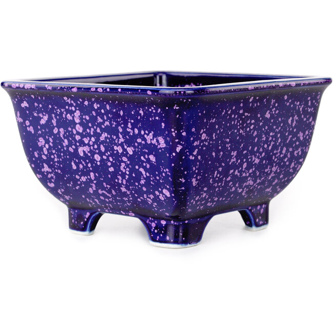 Pot à bonsaï carré violet de Heian Kosen - 133 x 133 x 80 mm