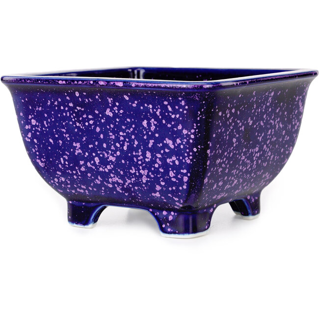 Pot à bonsaï carré violet de Heian Kosen - 133 x 133 x 80 mm