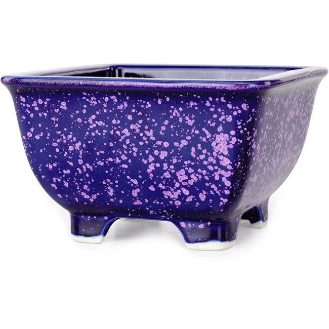 Vaso bonsai quadrato viola di Heian Kosen - 133 x 133 x 80 mm