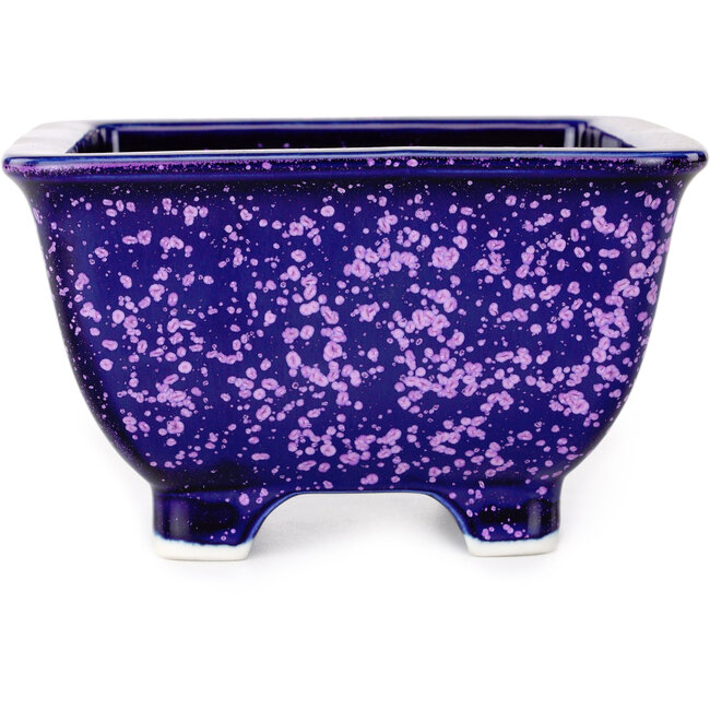 Square purple bonsai pot by Heian Kosen - 133 x 133 x 80 mm