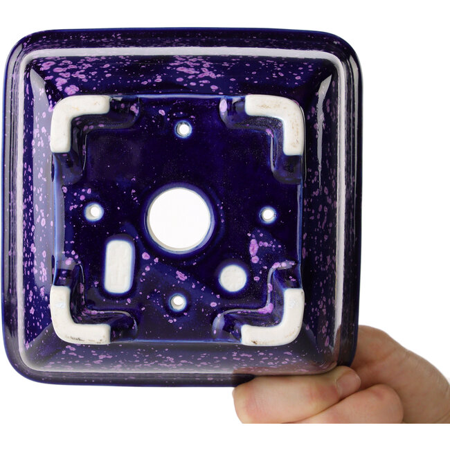 Pot à bonsaï carré violet de Heian Kosen - 133 x 133 x 80 mm