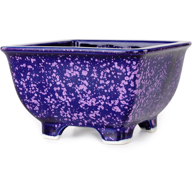 Vaso bonsai quadrato viola di Heian Kosen - 133 x 133 x 80 mm