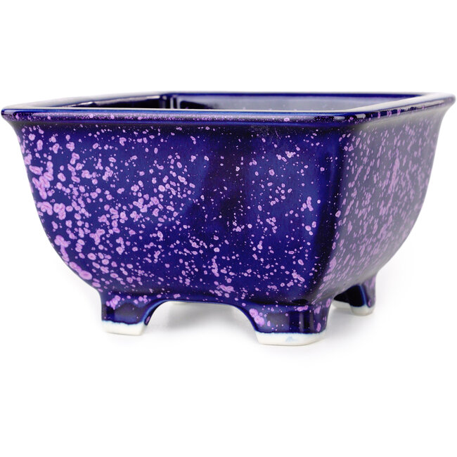 Vaso bonsai quadrato viola di Heian Kosen - 133 x 133 x 80 mm
