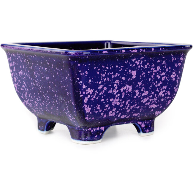 Vaso bonsai quadrato viola di Heian Kosen - 133 x 133 x 80 mm