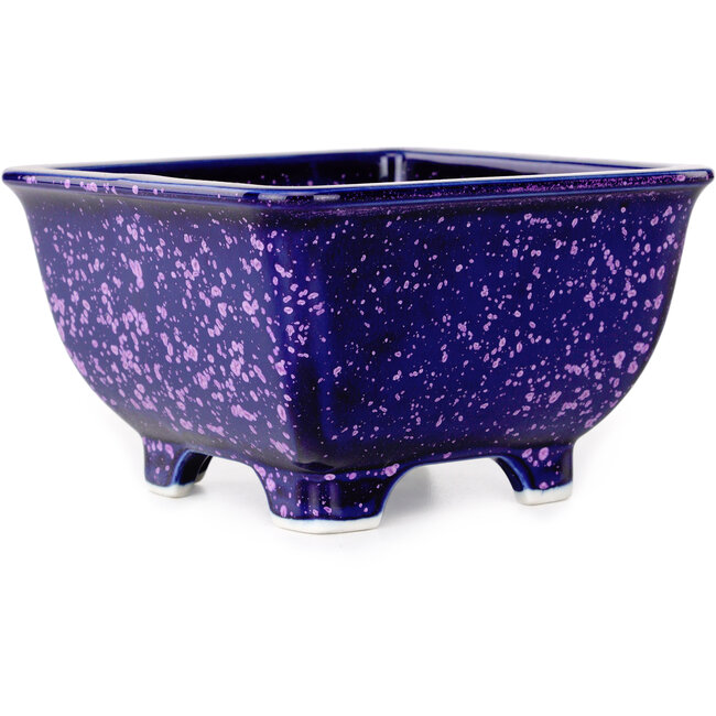 Vaso bonsai quadrato viola di Heian Kosen - 133 x 133 x 80 mm