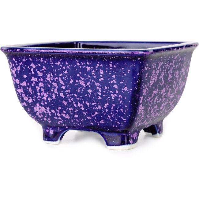 Pot à bonsaï carré violet de Heian Kosen - 133 x 133 x 80 mm