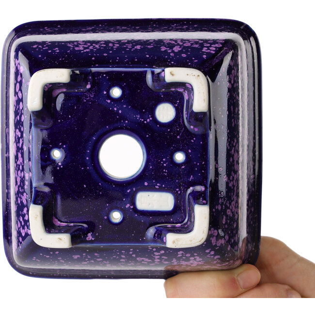Pot à bonsaï carré violet de Heian Kosen - 133 x 133 x 80 mm