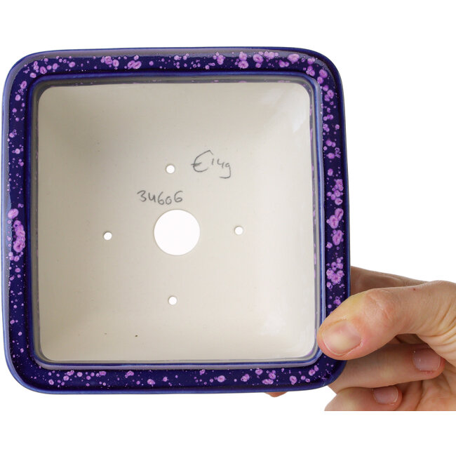 Pot à bonsaï carré violet de Heian Kosen - 133 x 133 x 80 mm