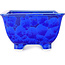 Square blue bonsai pot by Heian Kosen - 133 x 133 x 80 mm
