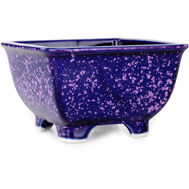 Pot à bonsaï carré violet de Heian Kosen - 133 x 133 x 80 mm