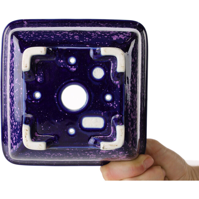 Pot à bonsaï carré violet de Heian Kosen - 133 x 133 x 80 mm