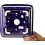 Square purple bonsai pot by Heian Kosen - 133 x 133 x 80 mm