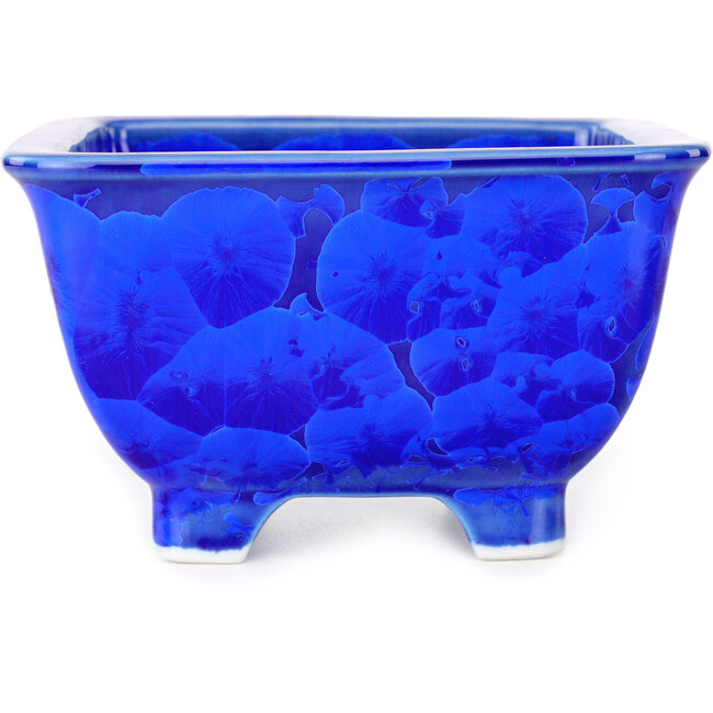 Maceta cuadrada azul para bonsái de Heian Kosen - 133 x 133 x 80 mm